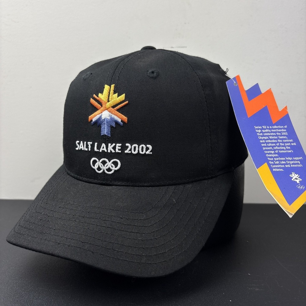 Vintage NWT Salt Lake 2002 Winter Olympics Snapback Hat Black Adjustable Cap